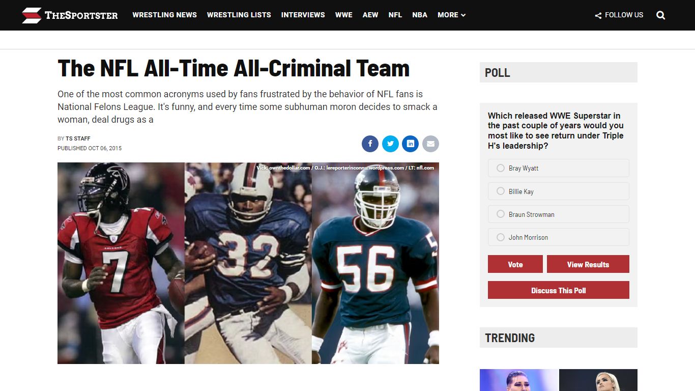 The NFL All-Time All-Criminal Team - TheSportster