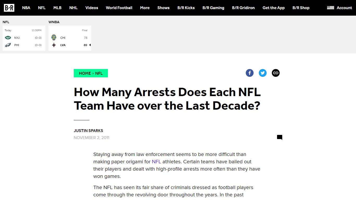 How Many Arrests Does Each NFL Team Have over the Last ...