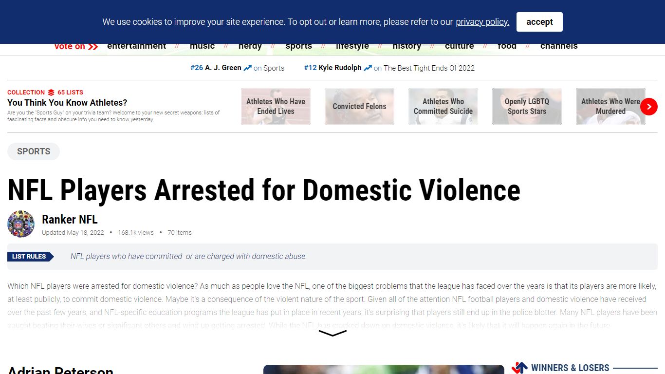 List of NFL Players Arrested for Domestic Violence